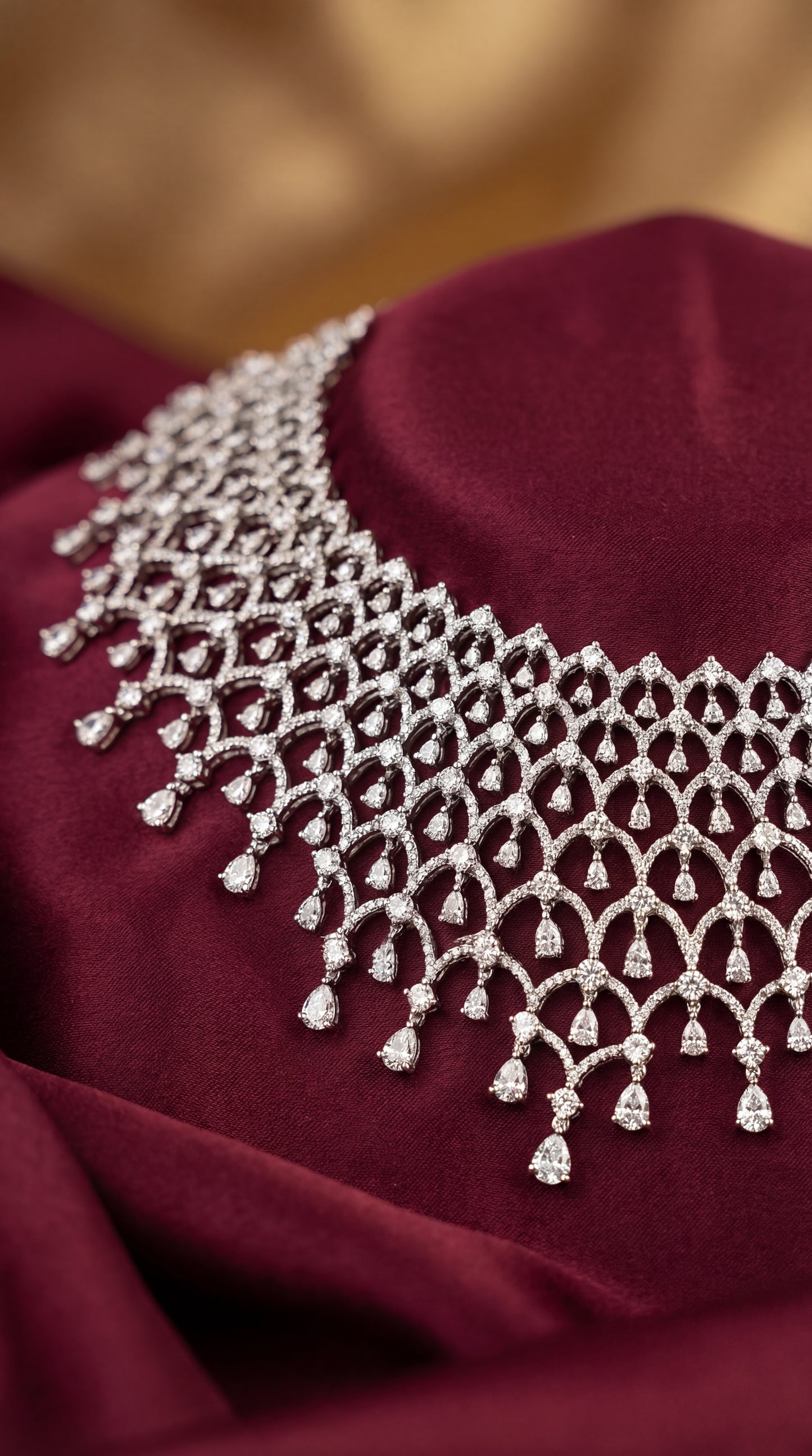 elegant bridal diamond choker necklace