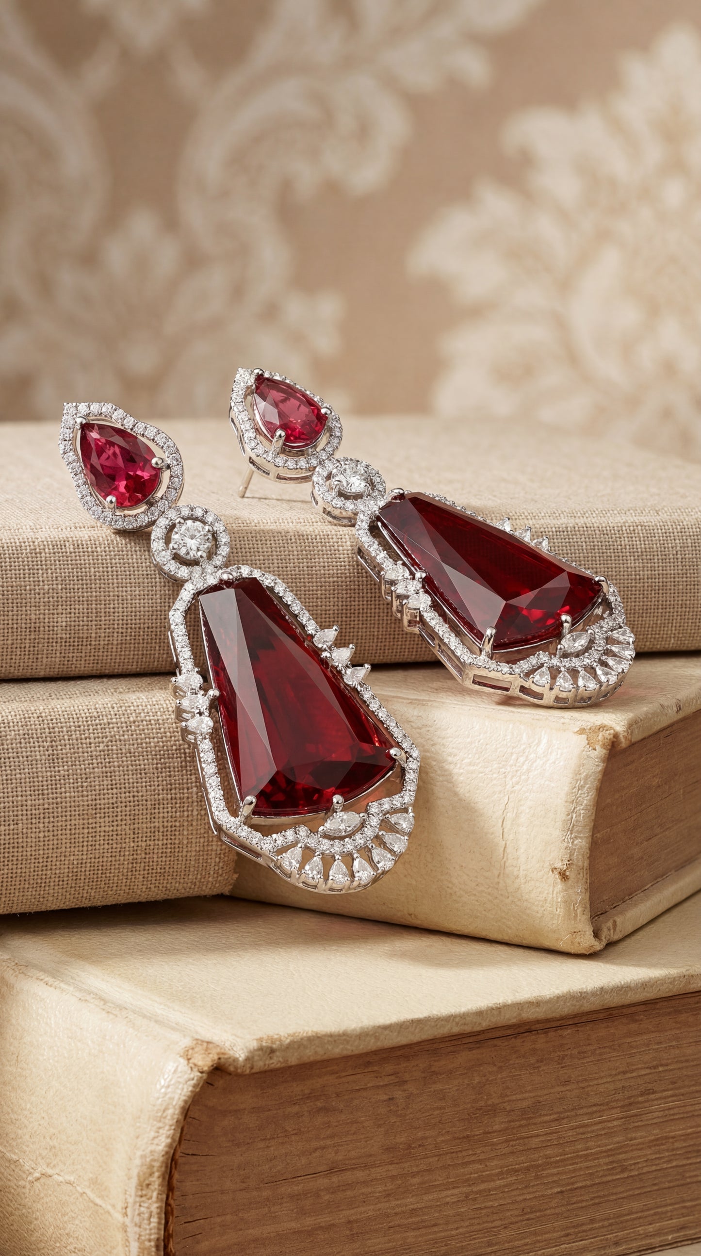 rouge dynasty crystal drop earrings