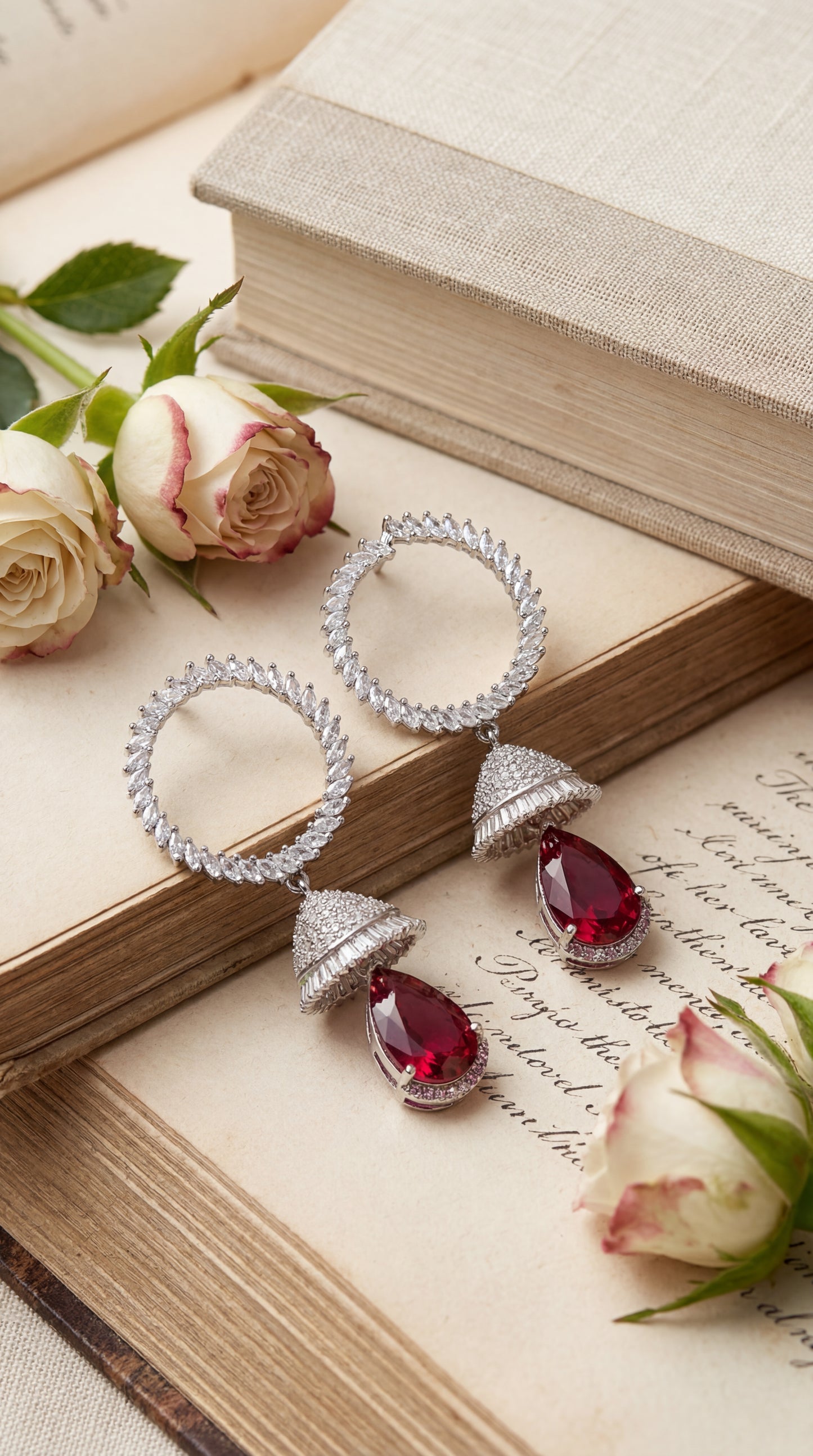 celeste plum halo jhumka earrings