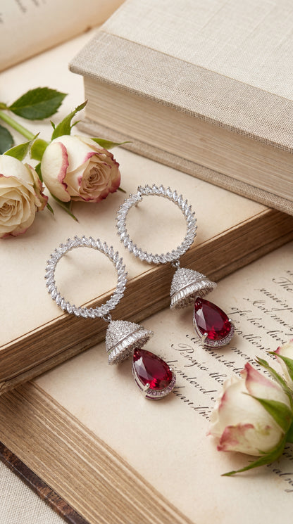 Celeste Plum Halo Jhumka Earrings