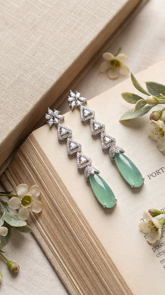 Emerald Glow Drop Earrings