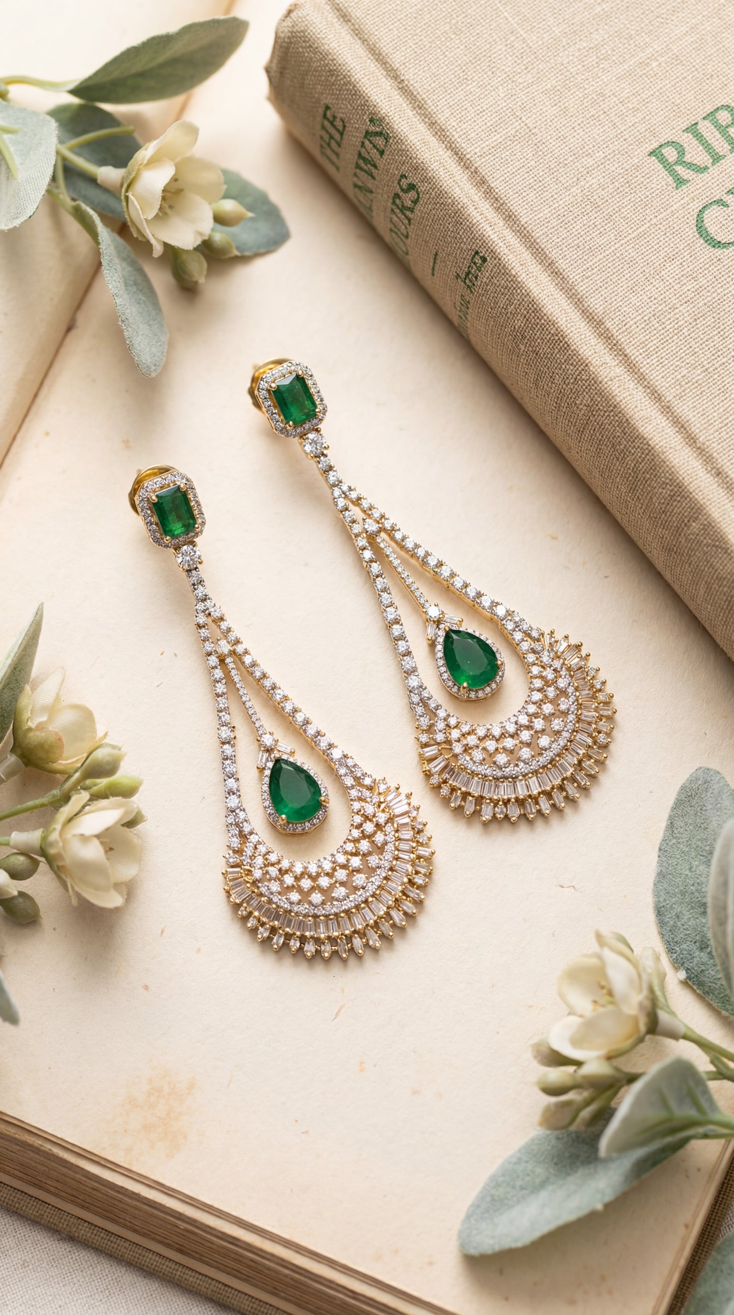 emerald majesty royale dangler earrings