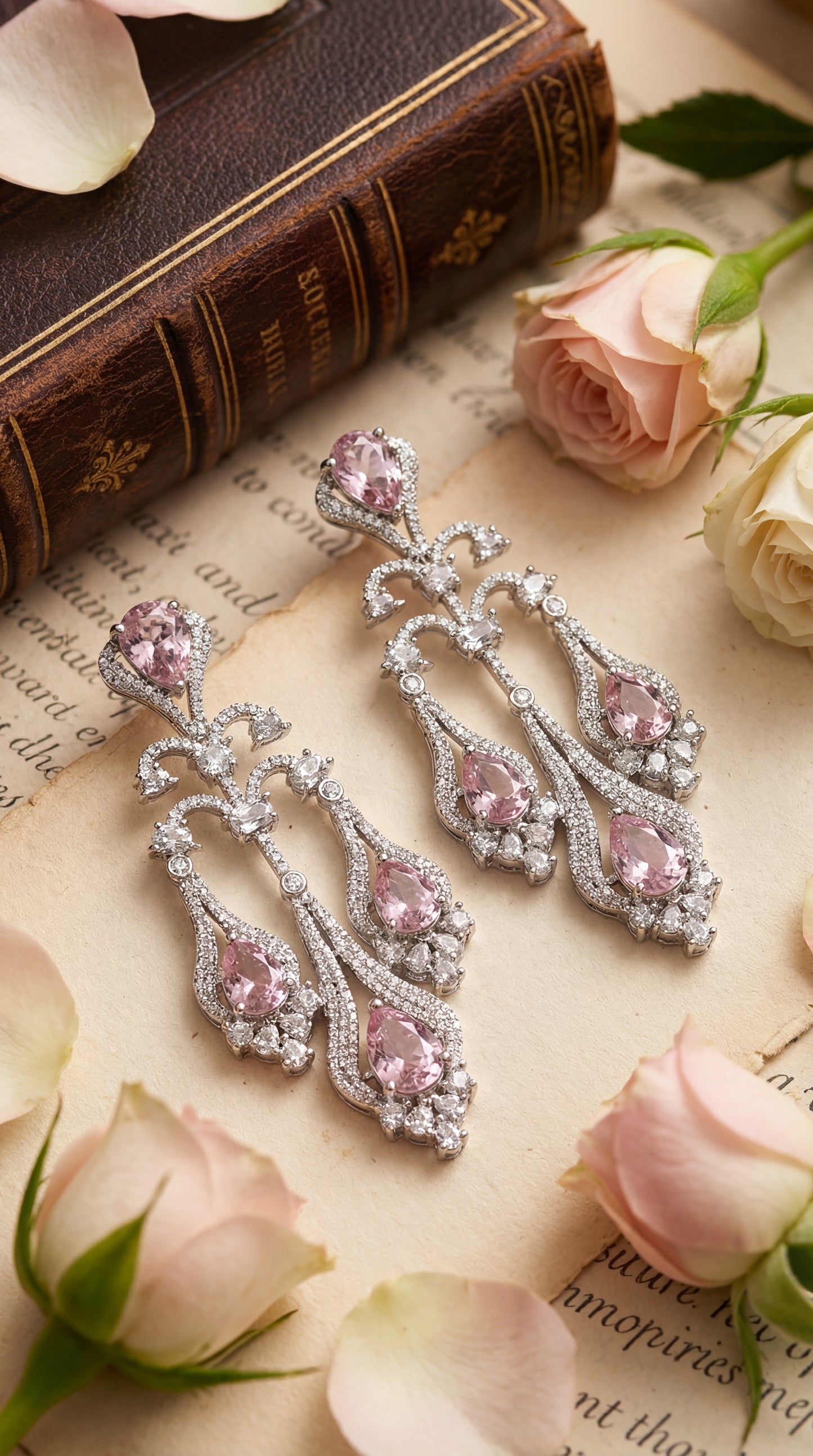 amethyst blush royale chandelier earrings