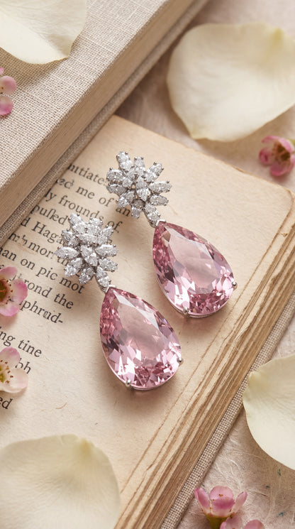 Amethyst Noir Crystal Drop Earrings