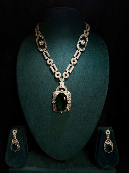 Majestic Emerald & Diamond-Cut Statement Set