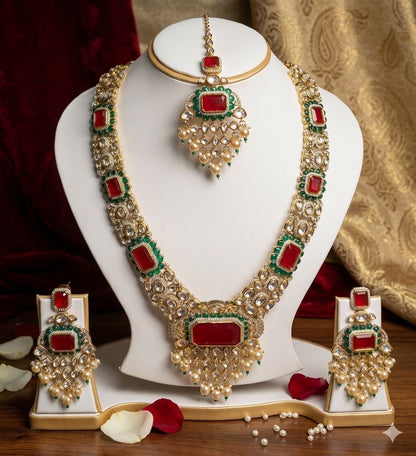 Regal Ruby Kundan Bridal Set