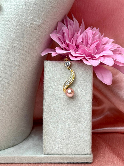 Elegant Pearl Wave Statement Necklace Set.