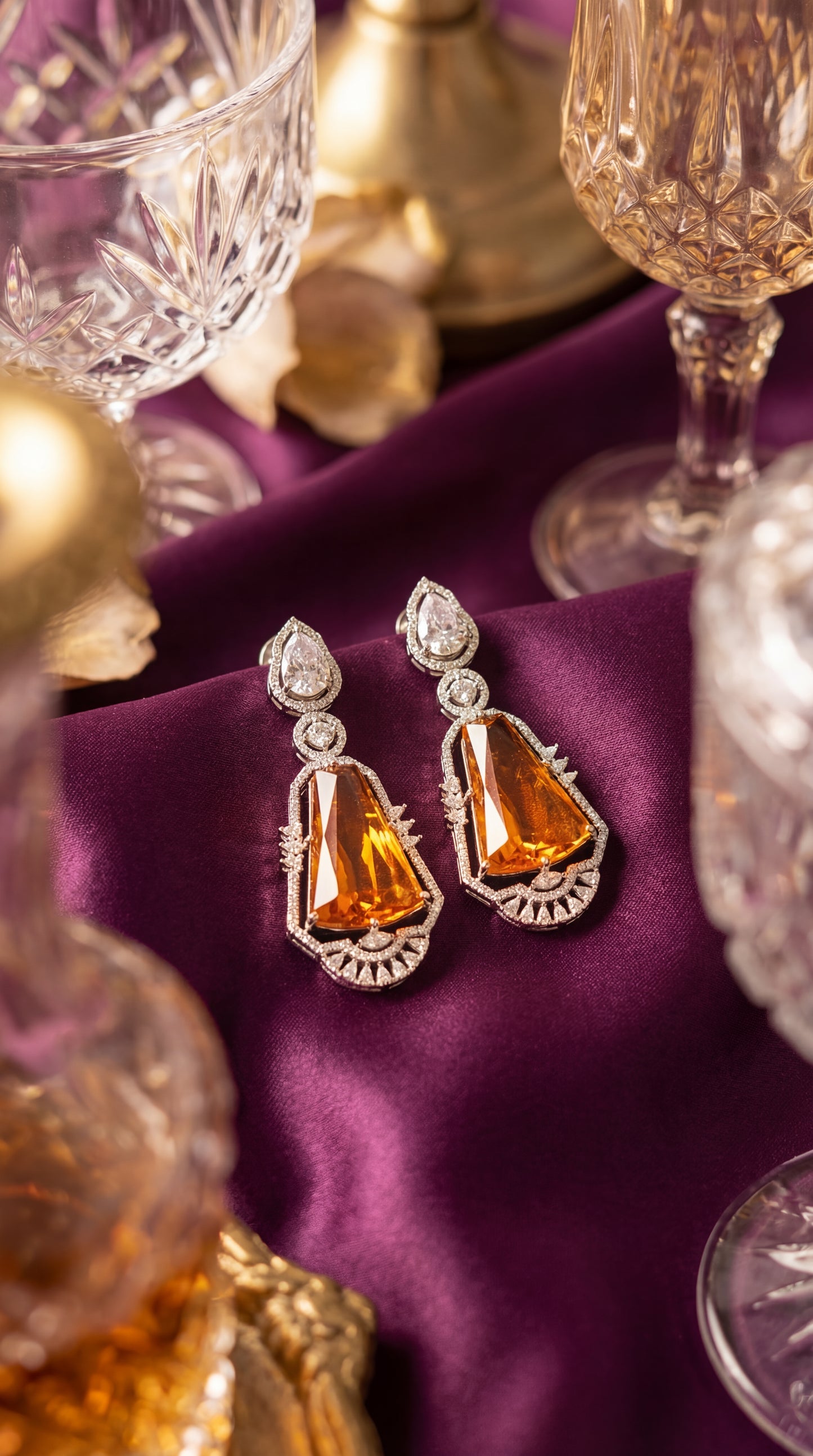 amber royale lumina drop earrings