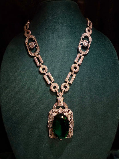 Majestic Emerald & Diamond-Cut Statement Set