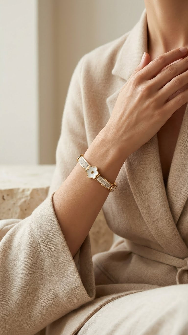 flora lumière™ anti-tarnish crystal cuff