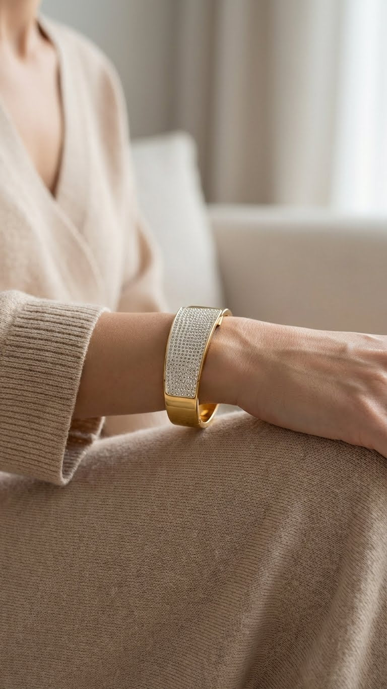 aurora crystal veil™ anti-tarnish cuff