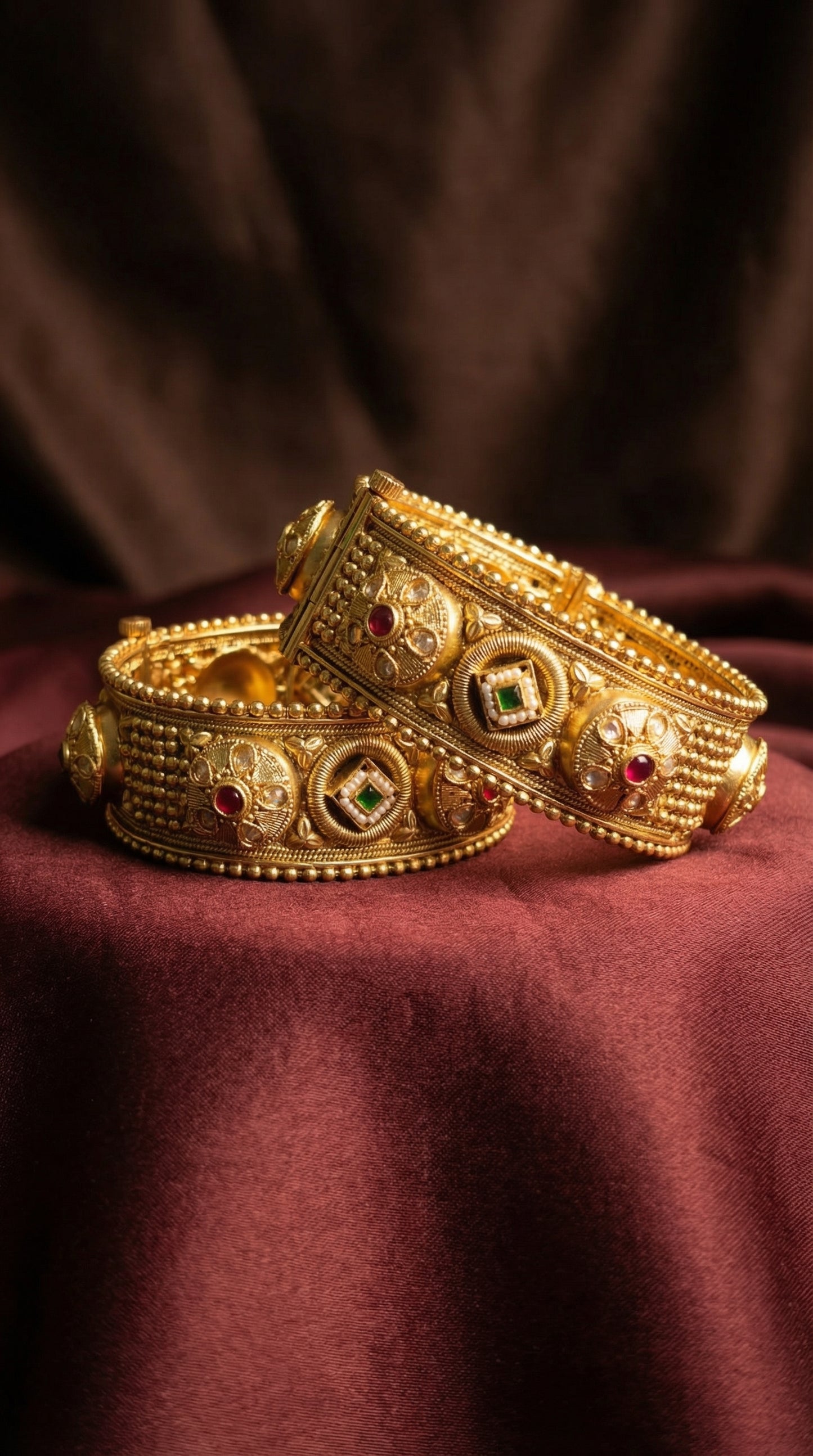 rajwada navratna statement kada bangles
