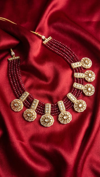 CRIMSON ROYALE KUNDAN CHOKER SET