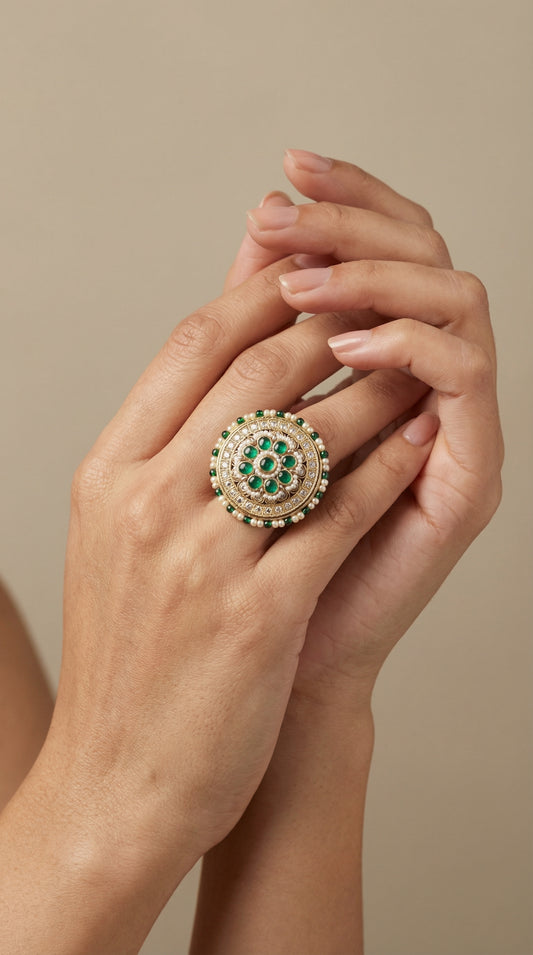 Imperial Emerald & Ruby Medallion Ring