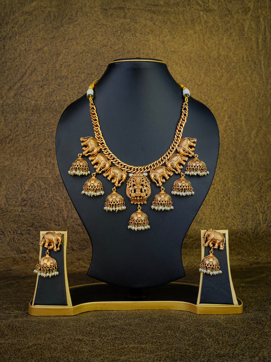 Gaja Vaibhavam Temple Necklace Set