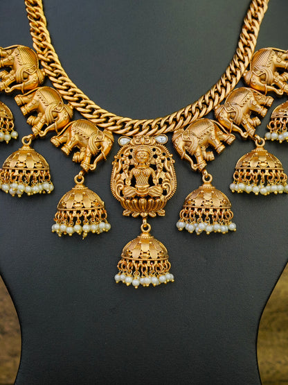 Gaja Vaibhavam Temple Necklace Set