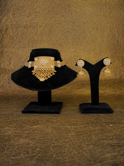 Shilpika Svarna Leaf Heritage Choker Set