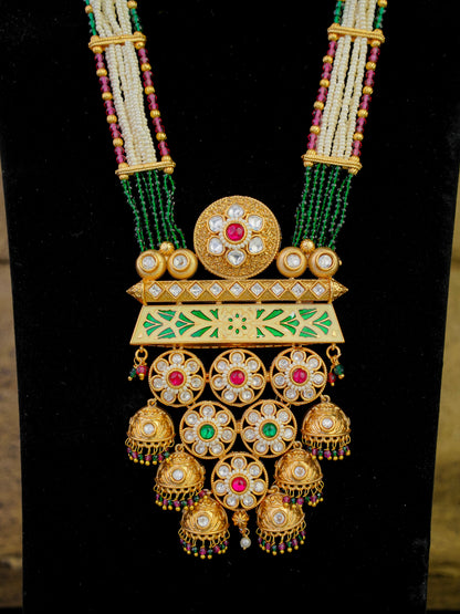 Pankaja Emerald & Pearl Heritage Necklace Set