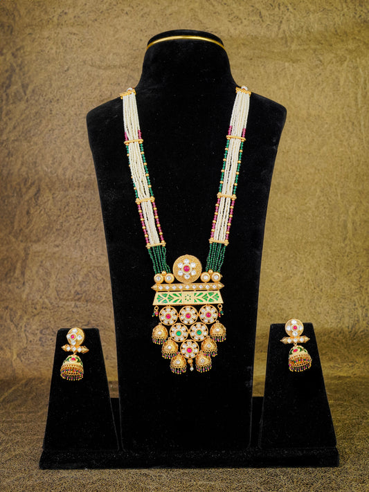 Pankaja Emerald & Pearl Heritage Necklace Set