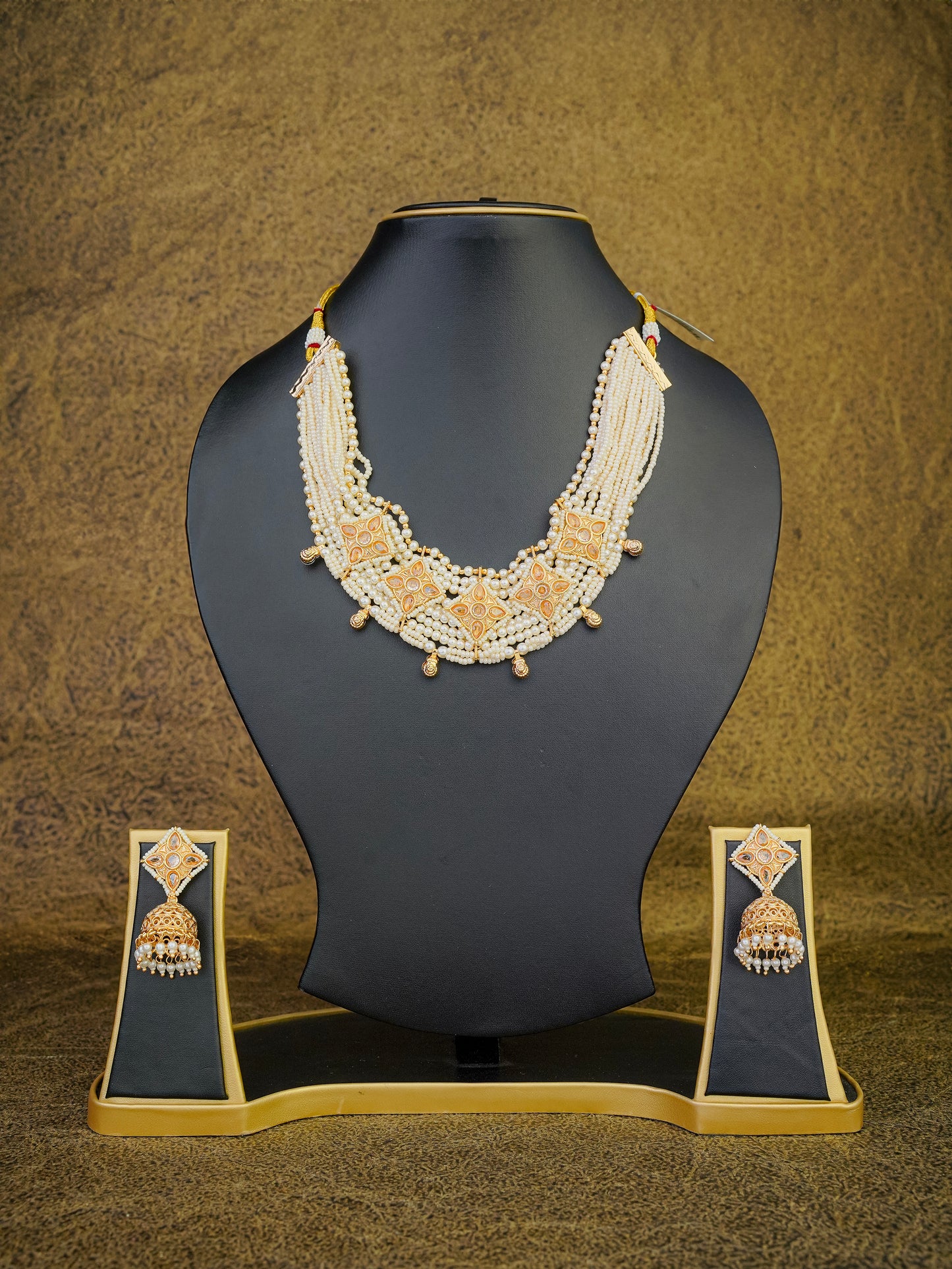 hinanmayi pearl lattice choker set