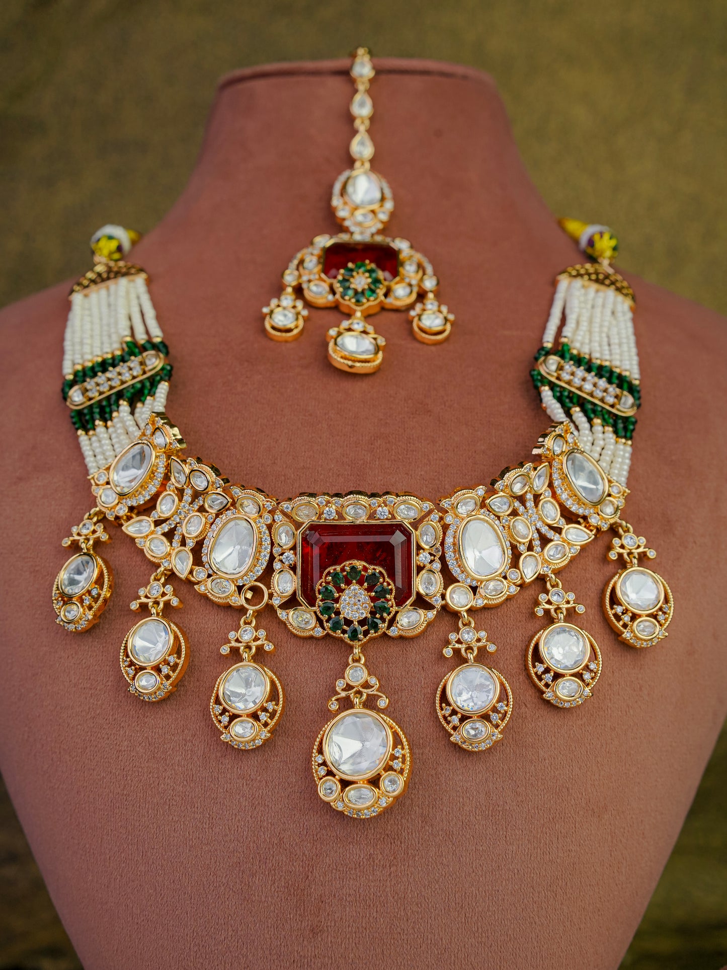 vasundhara polki & ruby statement set