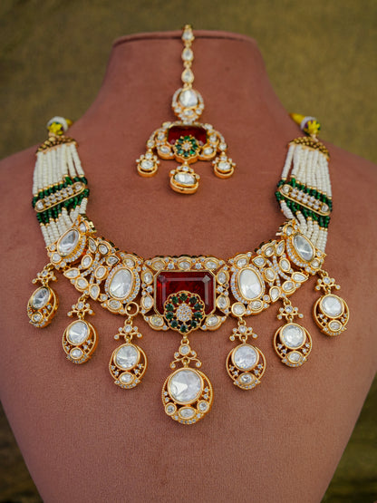 Vasundhara Polki & Ruby Statement Set