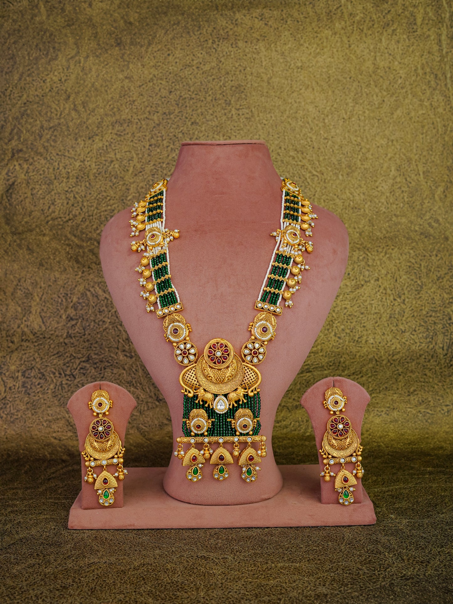 gajalakshmi devi royal temple necklace set