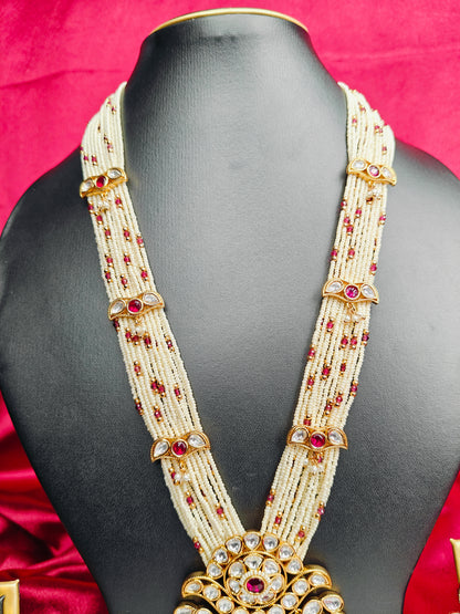 Ratnamala Pearl & Polki Heritage Long-Set