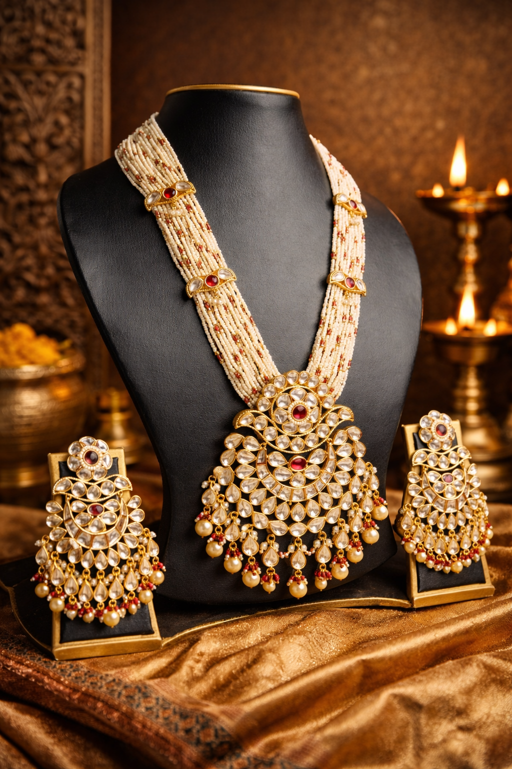 ratnamala pearl & polki heritage long-set