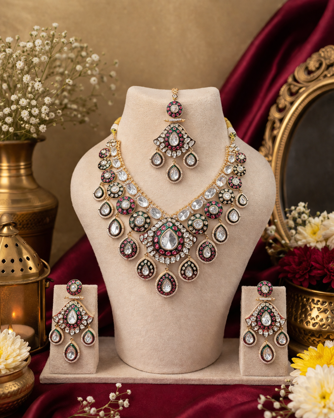rajwada kundan haar set
