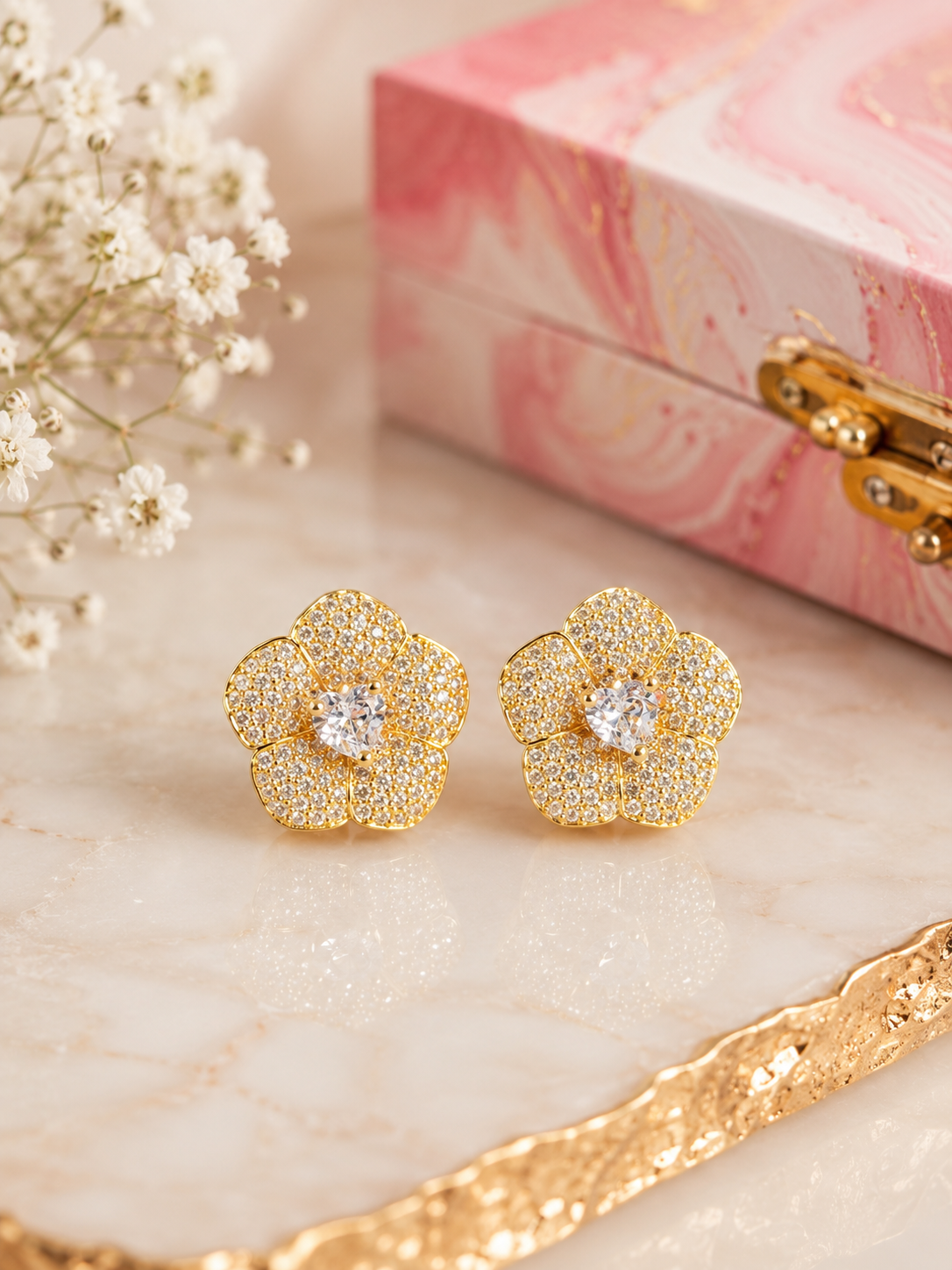 the floral heart earrings collection