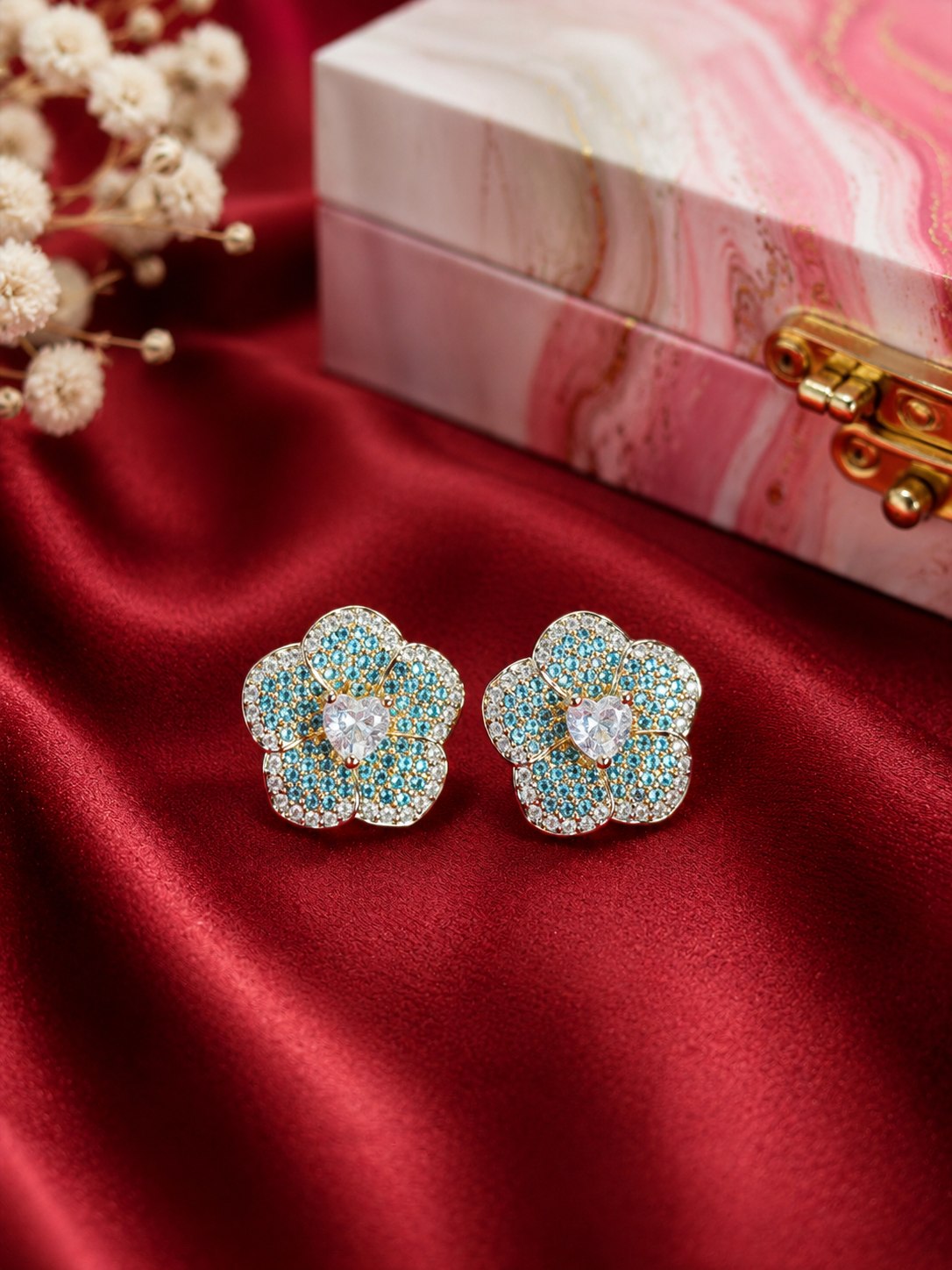 the floral heart earrings collection