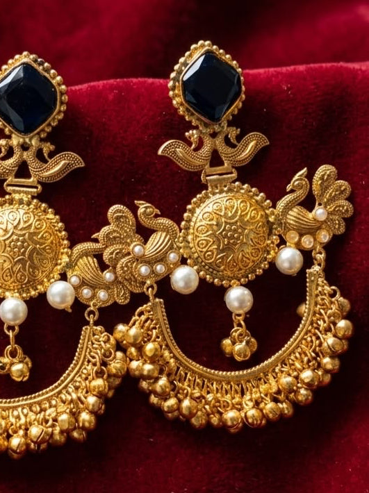 kashmiri heritage chandbali earrings