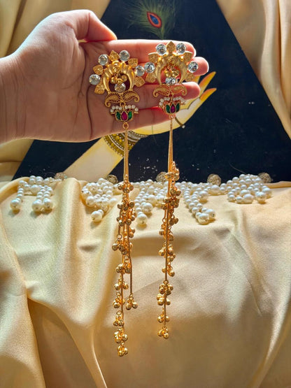 Sunehri Lotus Drop Earrings