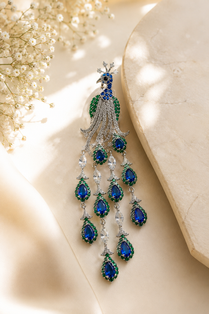 Royal peacock cascade Earrings