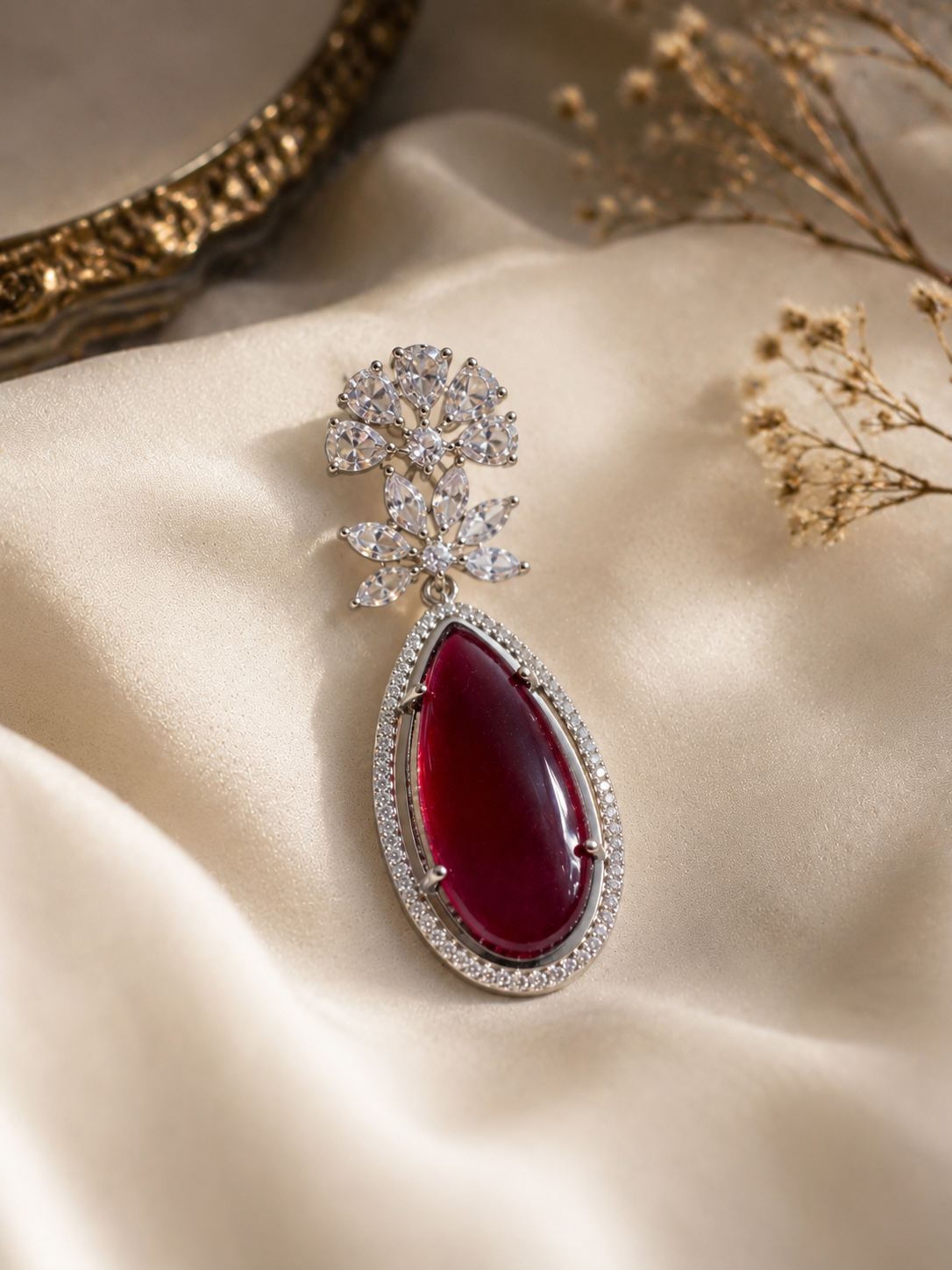 ruby royale crystal drop earrings