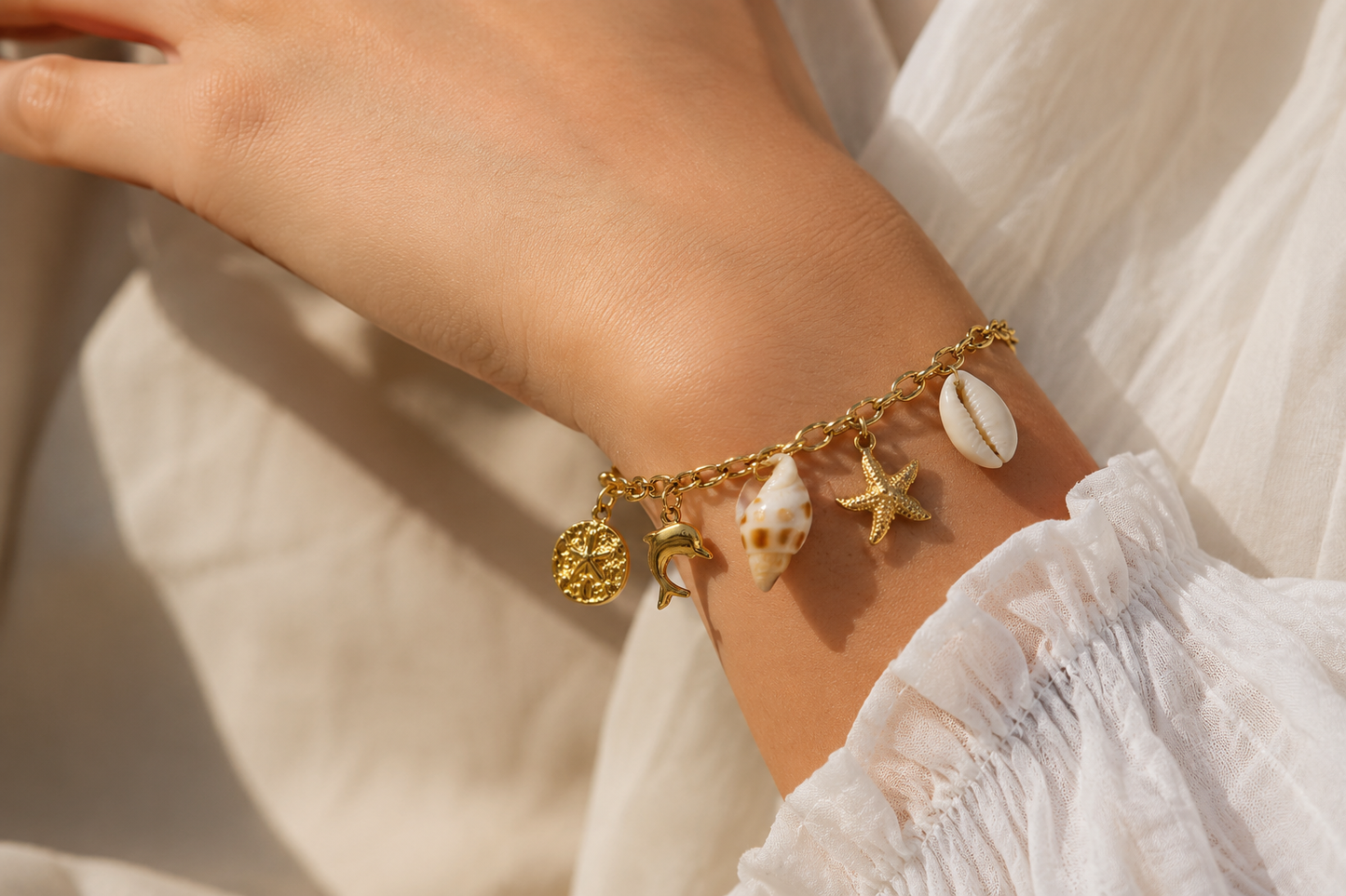 coastal charm gold bracelet