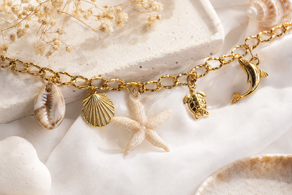 Ocean Charm Gold Bracelet