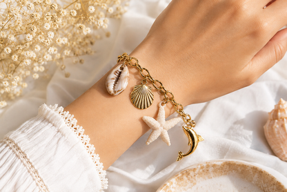 Ocean Charm Gold Bracelet