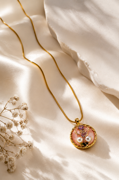 Blush Bloom Pearl Pendant Necklace