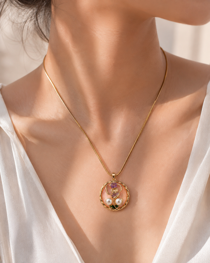 Blush Bloom Pearl Pendant Necklace