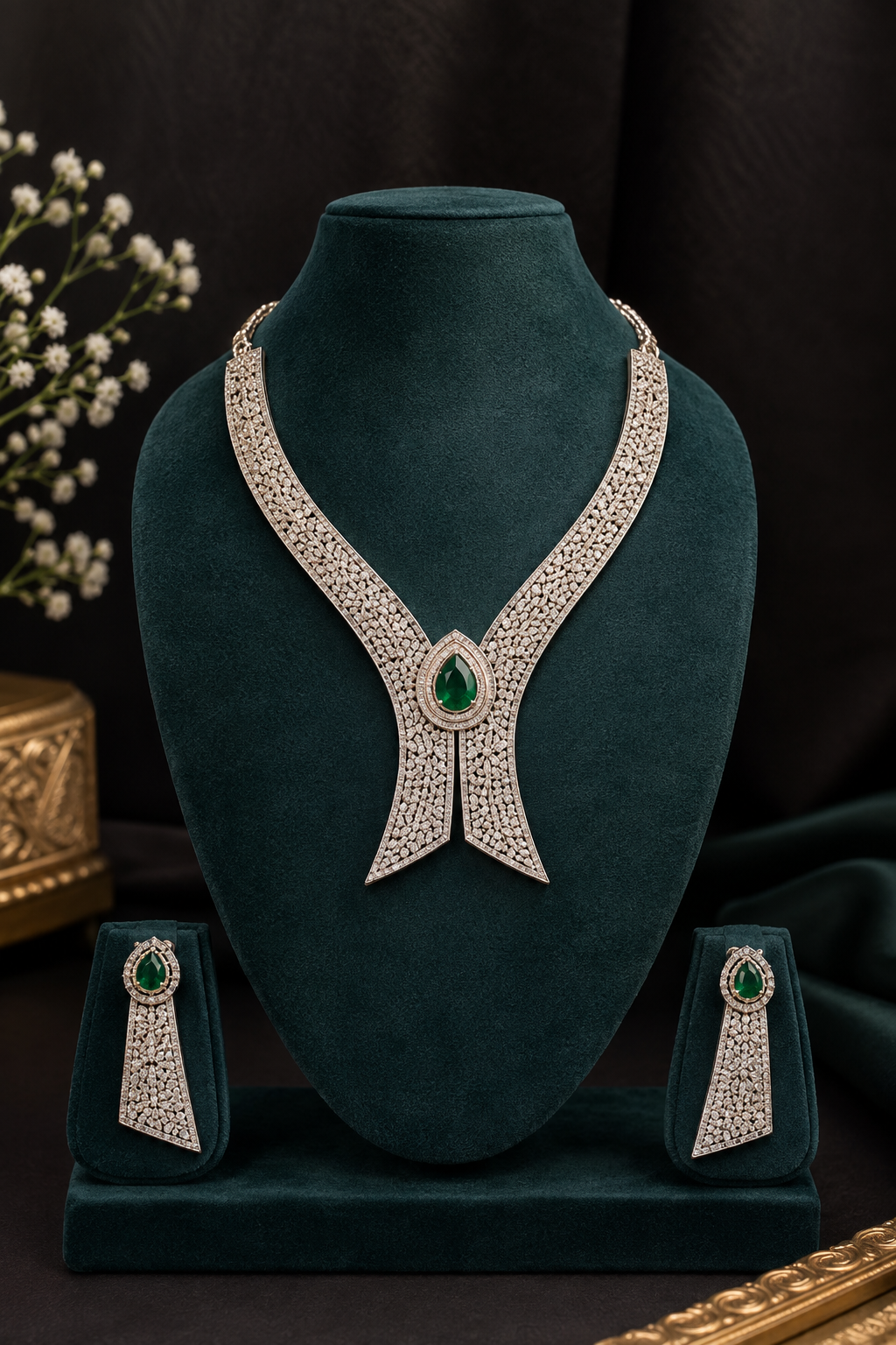 emerald elegance necklace set
