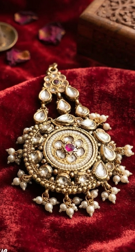 Antique Gold Kundan and Pearl Festive Passa