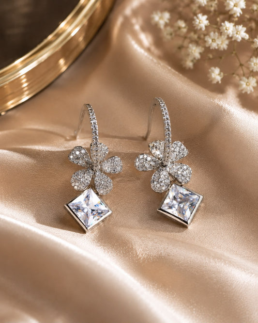 Diamond Bloom Crystal Earrings