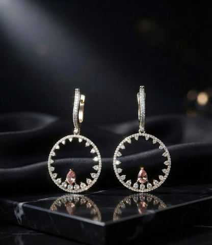 Celestial Halo Crystal Hoop Earrings