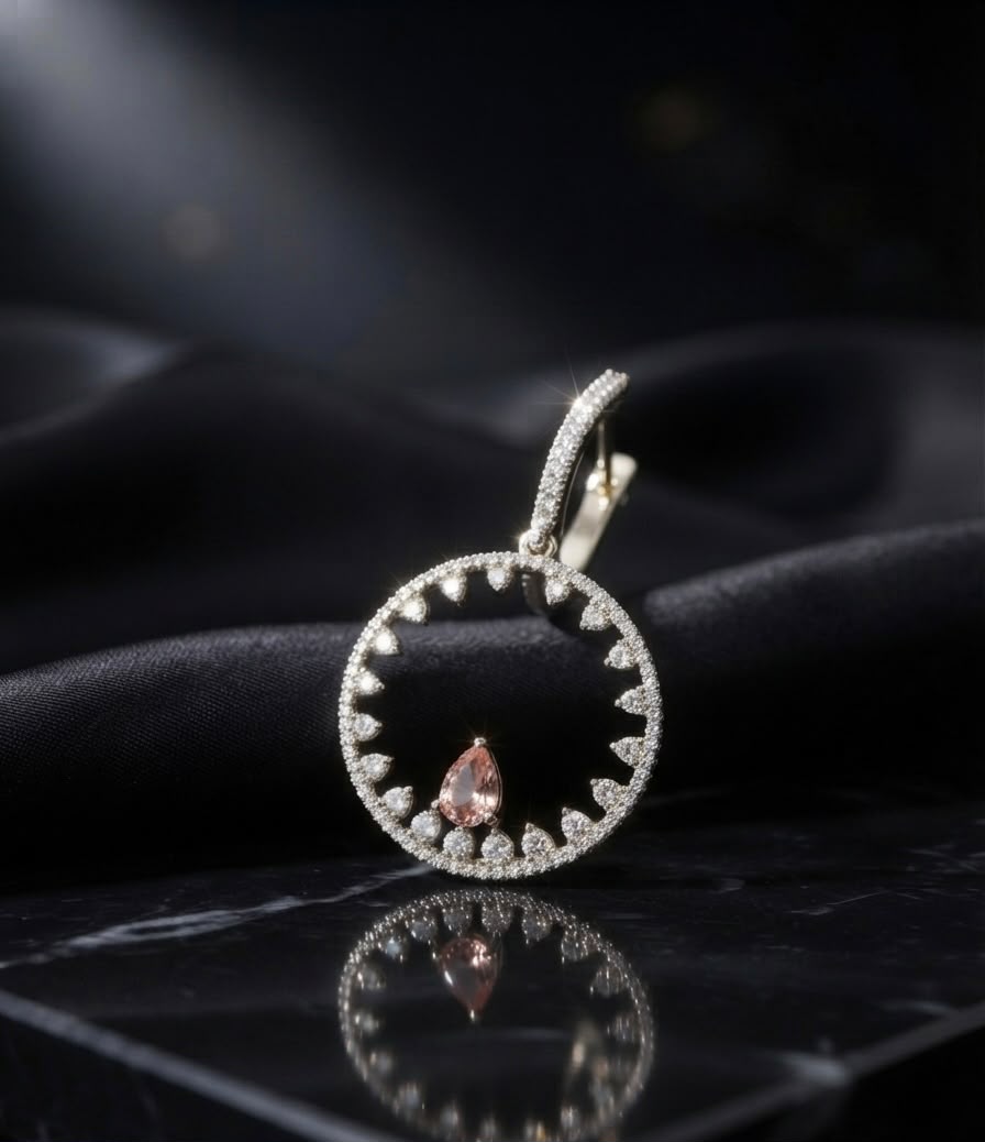 celestial halo crystal hoop earrings