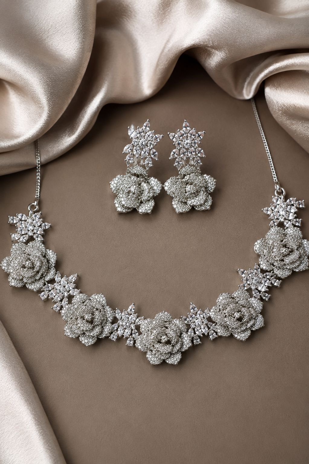 floral radiance diamond necklace set