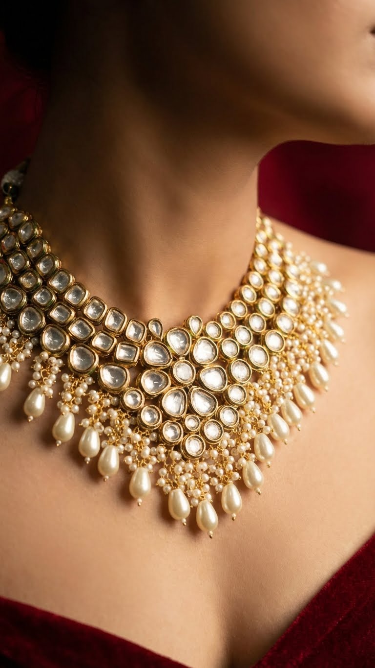 noor-e-pearl kundan necklace set