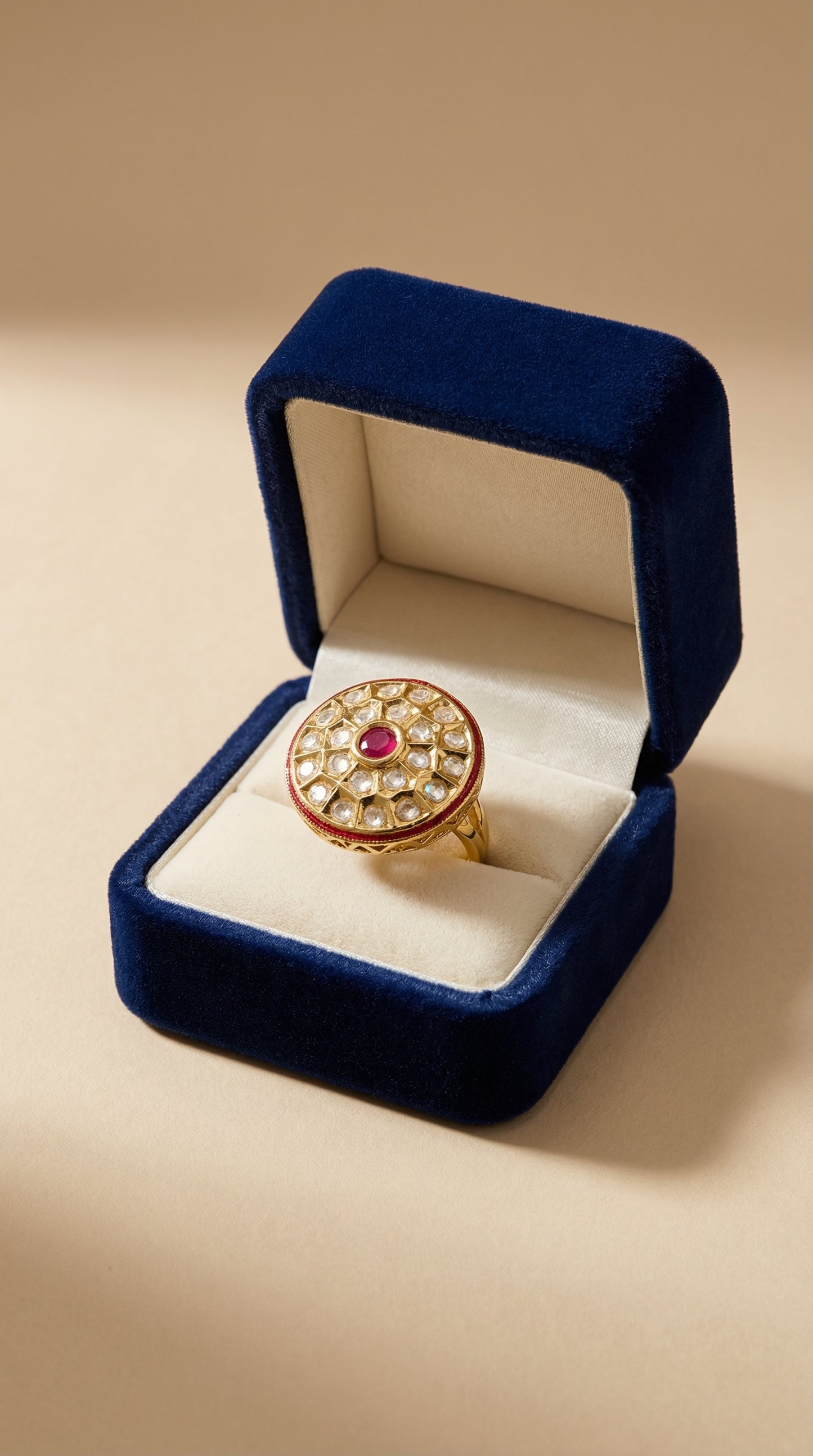 imperial emerald & ruby medallion ring