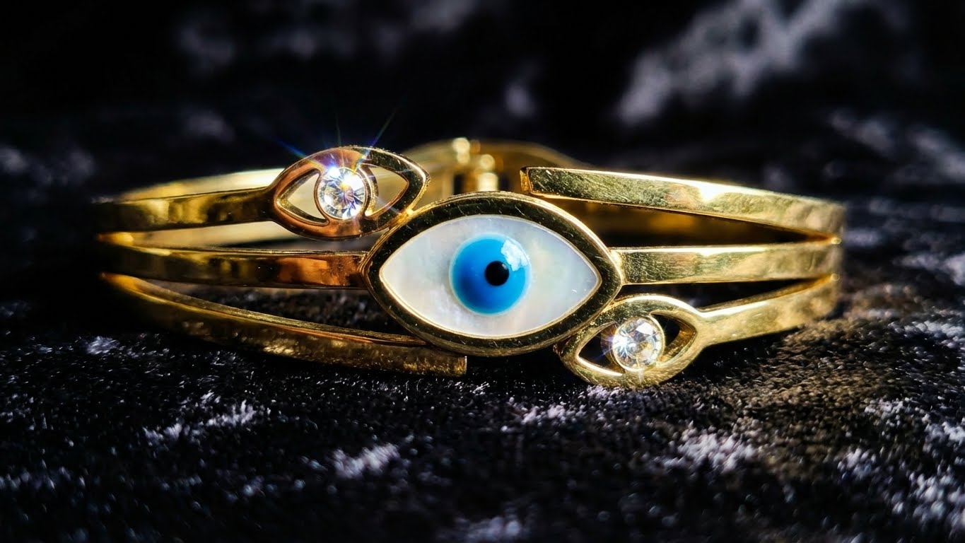 lumora evil eye™ anti-tarnish protection cuff